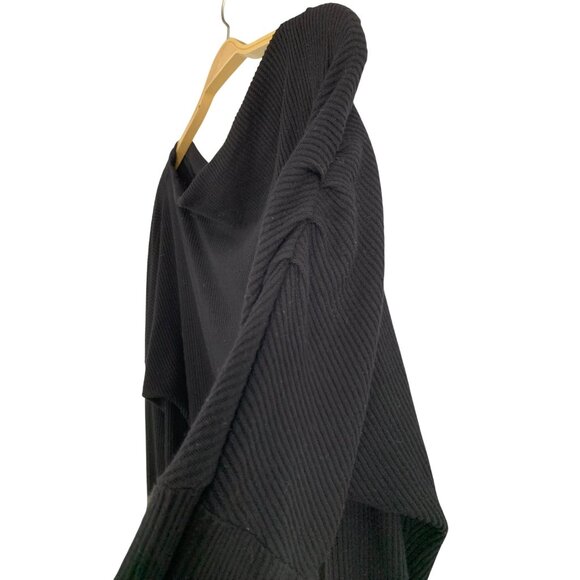 Rare Michael Lauren Santos Black Long Sleeve Drop Shoulder Sweater L RDD10470 - Picture 7 of 10